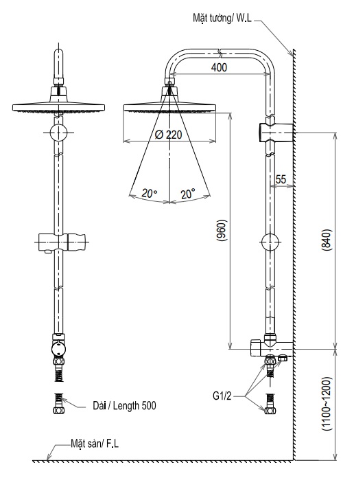 Bản vẽ kỹ thuật thân cây sen DM907CS