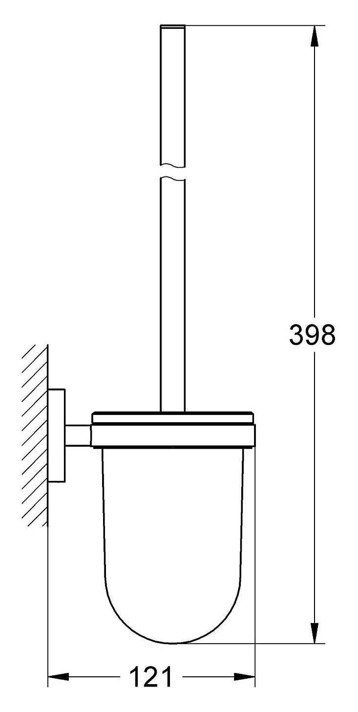Bản vẽ kỹ thuật cọ vệ sinh phòng tắm 40374001 Grohe