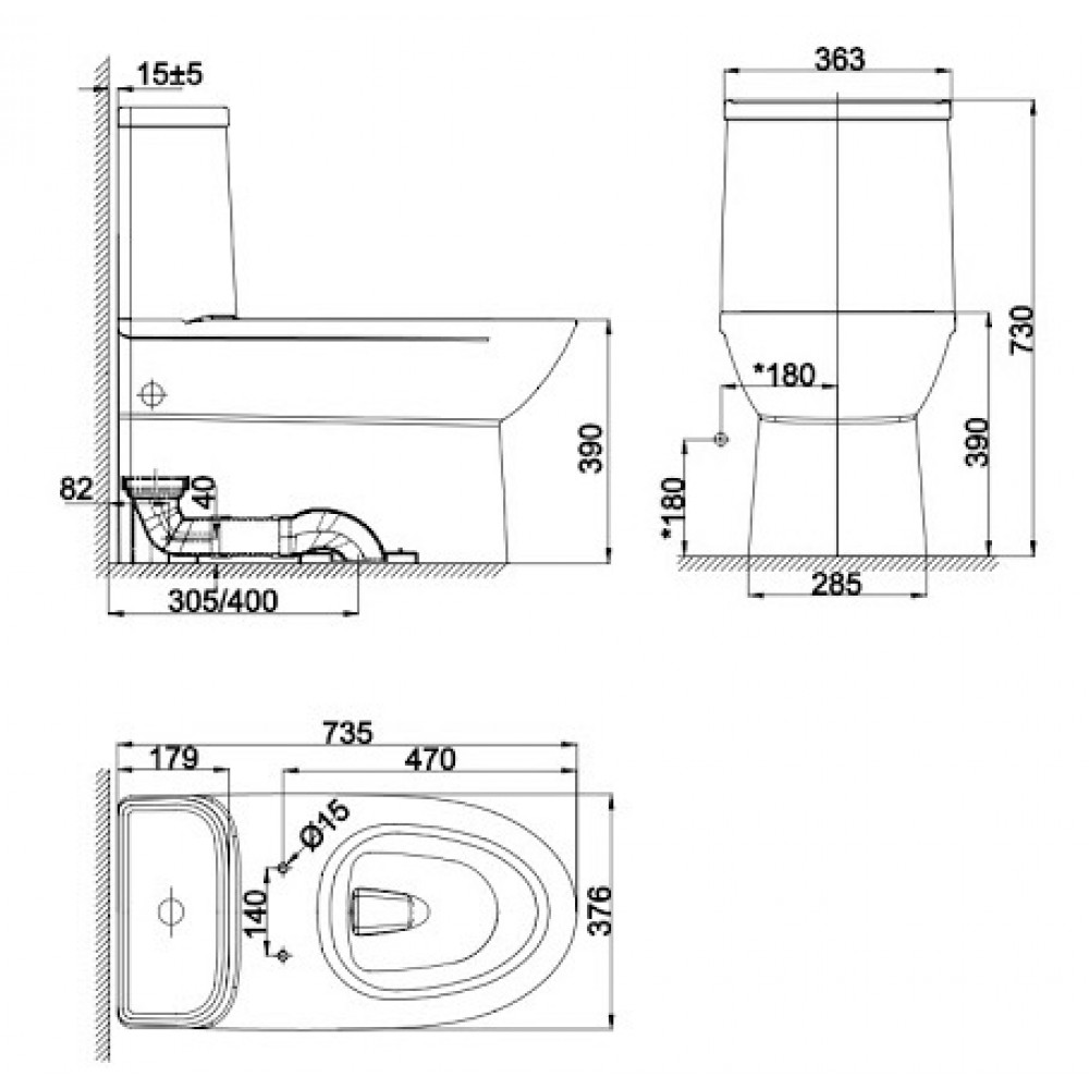 Bồn cầu American Standard WP-2073 Modern- Xí bệt bàn cầu 1 khối ...