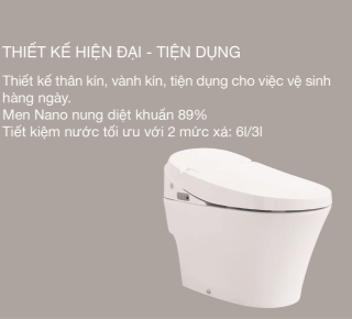 Bàn cầu nắp điện tử thông minh Viglacera V91