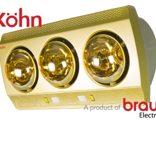 Đèn sưởi nhà tắm 3 bóng BRAUN KOHN KN03G