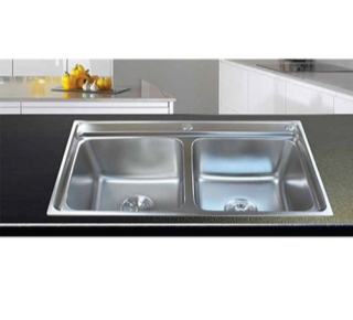 Chậu rửa bát inox 2 hố cân Sơn Hà SHI 2H0B - 8046