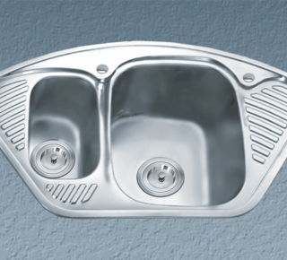 Chậu rửa bát inox 2 hộc có bàn Gorlde B-2