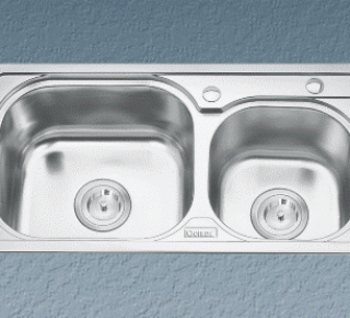 Chậu rửa bát inox 2 hộc lệch Gorlde B208