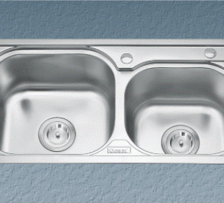 Chậu rửa bát inox 2 hộc lệch Gorlde B209