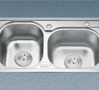 Chậu rửa bát inox 2 hộc lệch Gorlde B211