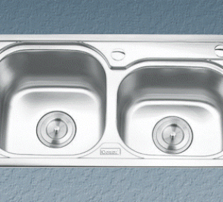 Chậu rửa bát inox 2 hộc lệch Gorlde GD-5702