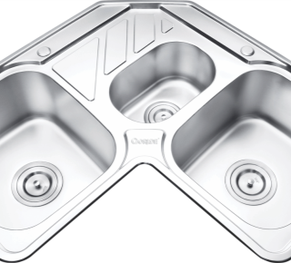 Chậu rửa bát inox góc 2 hộc cân Gorlde GD-504