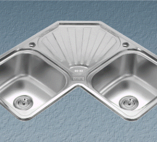 Chậu rửa bát inox góc 2 hộc cân Gorlde GD-5408