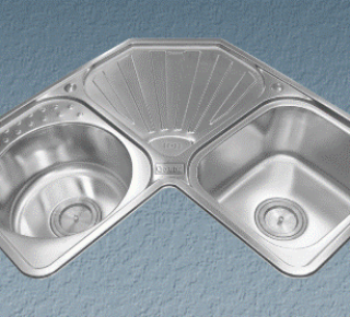 Chậu rửa bát inox góc 2 hộc cân Gorlde GD-5409