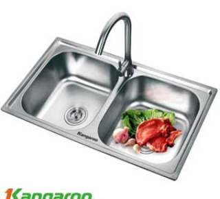 Chậu rửa bát inox 2 hố cân Kangaroo KG7843E