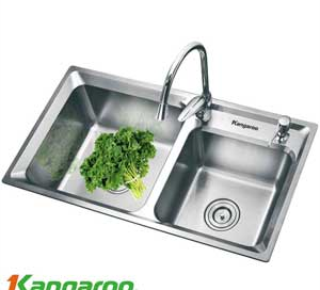 Chậu rửa bát inox 2 hố lệch Kangaroo KG7742