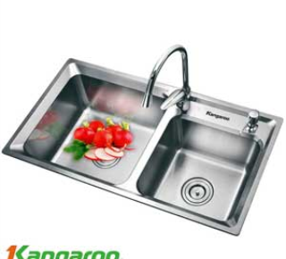 Chậu rửa bát inox 2 hố lệch Kangaroo KG8345