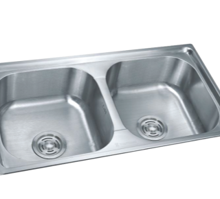 Chậu rửa bát inox dập liền 2 hố cân Toàn Thắng T7641