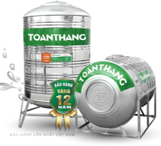 Bồn chứa nước inox kiểu đứng 5000 lít phi 1420 TOÀN THẮNG TT 5000 ID