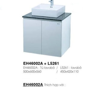  	Tủ treo tường có sẵn bàn đá lỗ bắt vòi CAESAR EH46002A