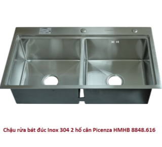 Chậu rửa bát inox 304 đúc liền 2 hố cân Picenza HMHB 8848-616