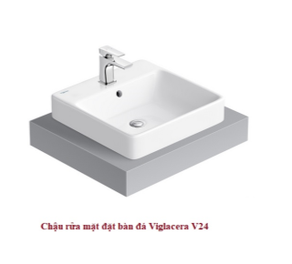 Chậu lavabo đặt bàn đá Viglacera V24