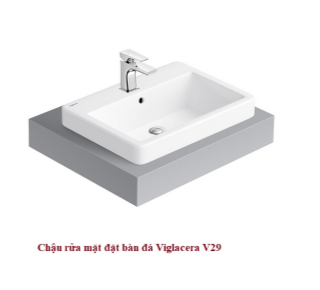 Chậu rửa mặt đặt bàn đá Viglacera V29