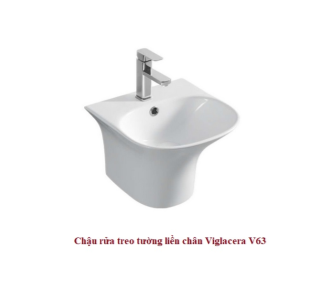 Chậu rửa mặt liền chân treo tường Viglacera V63