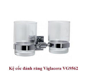 Kệ cốc đôi đánh răng đồng mạ crome Viglacera VG9562