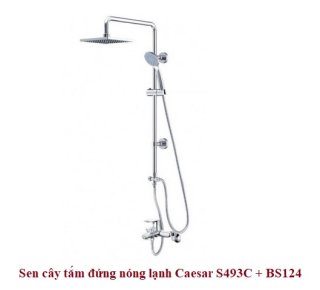 Sen tắm đứng nóng lạnh Caesar S493C + BS124