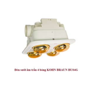 Đèn sưởi nhà tắm 4 bóng BRAUN KOHN BU04G