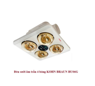 Đèn sưởi nhà tắm 4 bóng hiển thị nhiệt BRAUN KOHN BU06G