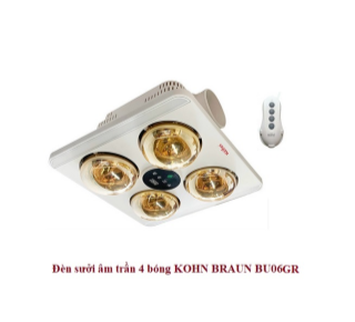 Đèn sưởi nhà tắm 4 bóng hiển thị nhiệt BRAUN KOHN BU06GR