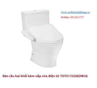 Bàn cầu 2 khối nắp điện tử TOTO CS326DW16