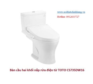 Bàn cầu 2 khối nắp rửa điện tử TOTO CS735DW16