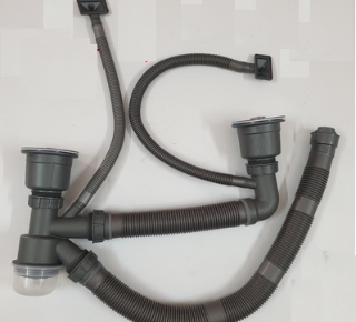 Bộ xi phông chậu rửa bát 2 hố chính hãng Caesar KSF003